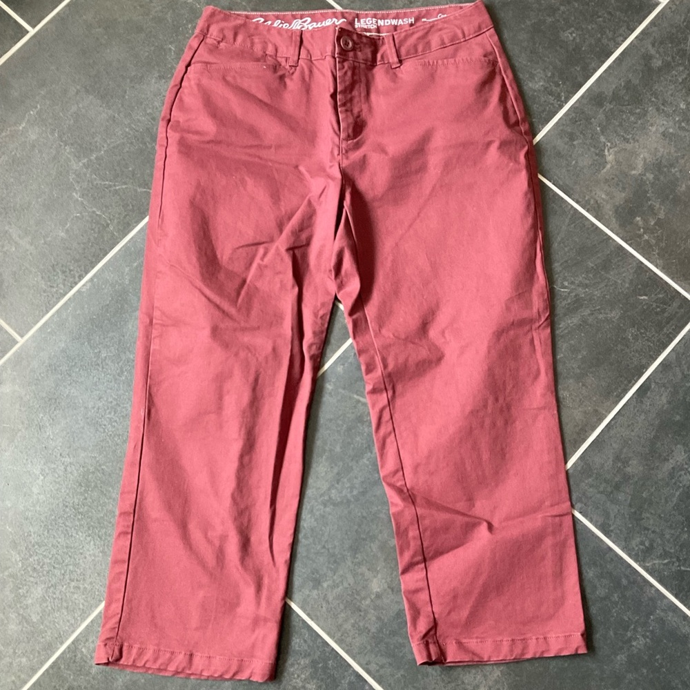 Eddie Bauer Curvy Crop Chino Pants Size 6 Stretch Cotton